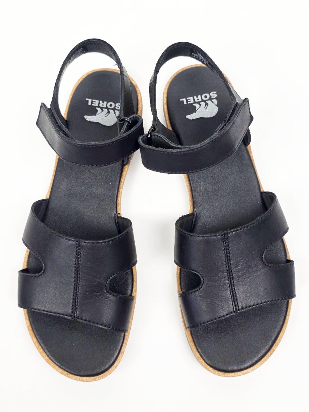 Sorel Ella lll Ankle Strap Sandal Leather Black - 7